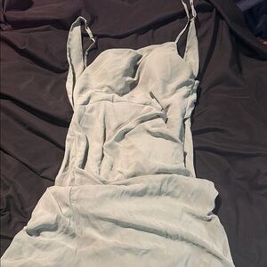 Elegant Backless Dress in Light Gray